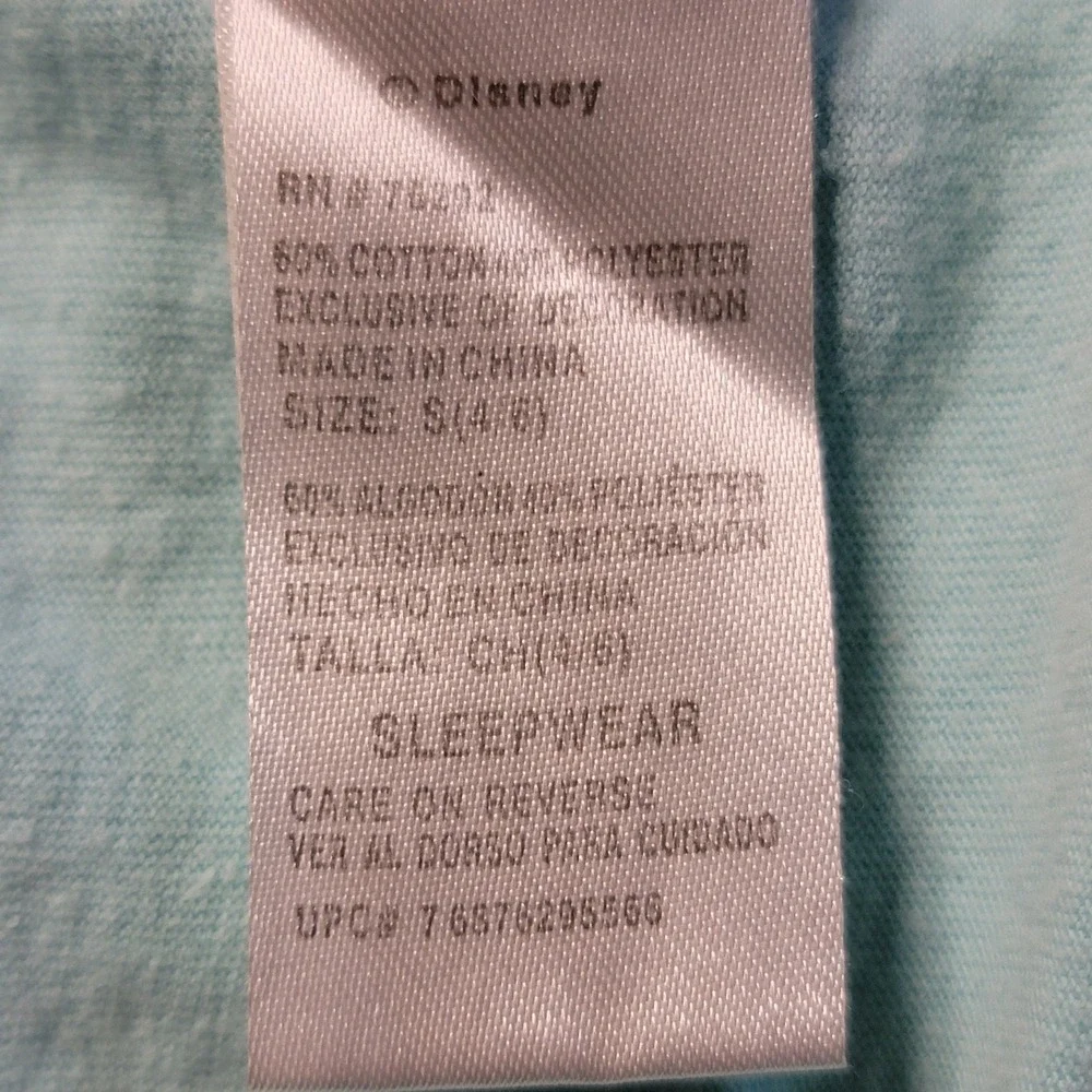 Disney Bambi Thumper Pajama Top Womens Sz S 4/6‎ Blue Snowflake Winter Christmas - Picture 5 of 5
